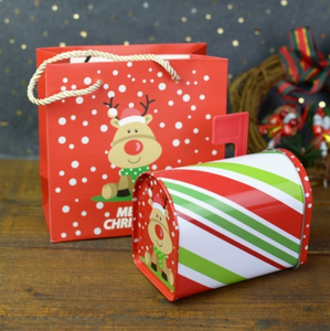 OEM món quà giáng sinh <span class=keywords><strong>tin</strong></span> có thể Santa thư hình dạng hộp Thư hộp thiếc cho kẹo bánh quy bao bì 12.2cm * 7.6cm * 9.5cm tinplate chất liệu - Product Image 4