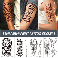 Nouveau Tatouage Temporaire 2064 en Gros, Longue Durée, à Base de Plantes, Sexy, pour Dos, Poitrine, Bras, Écologique, Non Toxique, Autocollant de Tatouage Indien pour le Visage