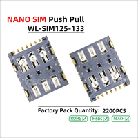 WECONN WL-SIM125-133 6PIN+1 H=1,25mm Push-Pull Mit Erkennungsschalter Nano-SIM-Karten-Anschlussbuchse Anpassbare SIM-Kartenhalterung