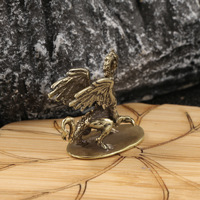Statue en laiton, petit dragon magique, ornements de dragon, ornements micro-sculptés en bronze de pterosaure