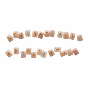 Ensemble de runes en quartz rose en gros, runes en cristal gravées pour la divination et la guérison - Product Image 2