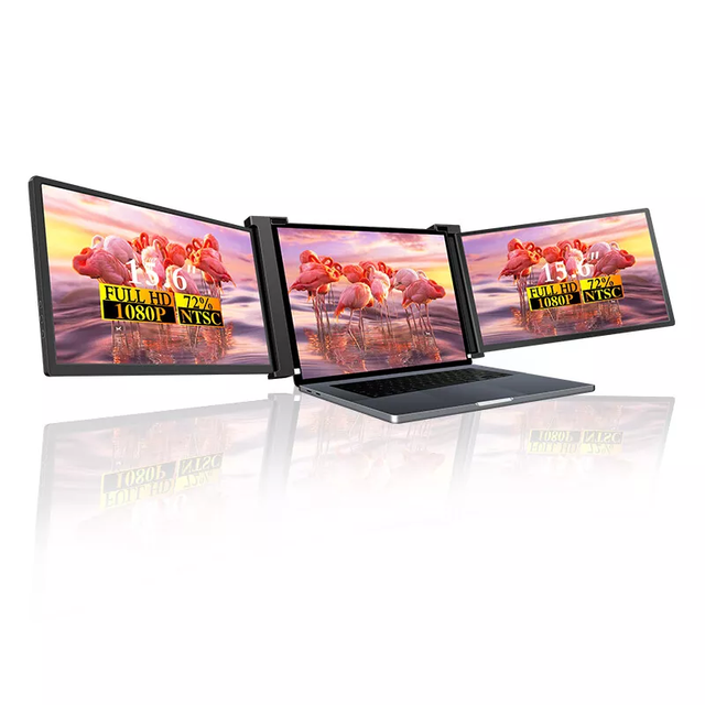 Portable 15.6'' Laptop Dual Monitor Extender Triple Screen Monitor Display
