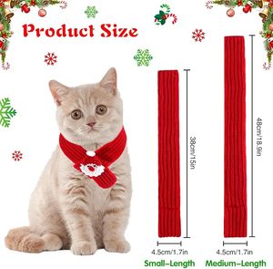 Écharpe de Noël pour animaux de compagnie, tricotée, douce et chaude, pour chats et chiens, vêtements de fête pour l'automne et l'hiver - Product Image 4