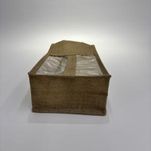 Sac de <span class=keywords><strong>transport</strong></span> de vin en toile de jute robuste écologique sac de jute à fenêtre en PVC motif lettre pour plusieurs bouteilles cadeau Shopping - Product Image 4