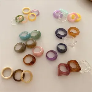 Buy Wholesale China Wholesale Neon Resin Finger Rings Fashion Geometric  Acrylic Chunky Ring Colorful Plastic Marble Ring & Resin Ring at USD 0.25