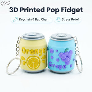 QYS 3D Printed Soda <b>Pop</b> Fidget Clicker Keychain Cute Plastic Key <b>Ring</b> Desk Toy Stress Relief Gift - Product Image 6