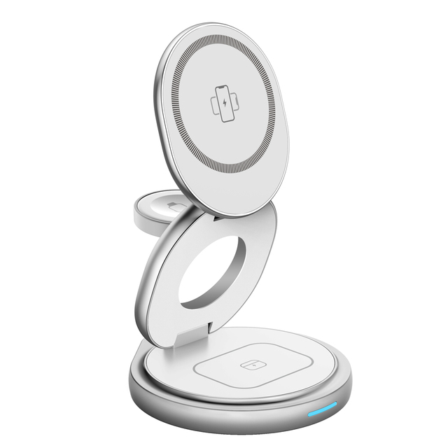 Best Selling 2024 Foldable 3-in-1 Strong Magnetic PD Fast Charging Wireless Charging Station for iPhone 15/14 Smart Watch
