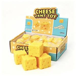 Jouet anti-stress unique et extensible en forme de fromage jaune, inodore, à presser, gadget anti-anxiété, idéal pour les cadeaux promotionnels d'entreprise - Product Image 1