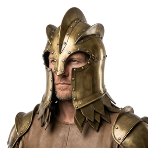 CH Medieval Grriffon Historical Pure Brass Gold Handmade Helmet Armor Show Piece Designer Home/Office Decor Diwali Wedding - Product Image 1