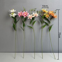 Vente en gros 2 têtes double couches de pétales de lys fleurs artificielles en soie lys pour la décoration de mariage