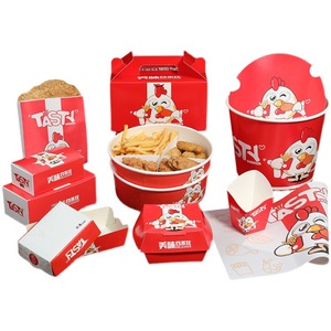 Seau à poulet frit biodégradable jetable personnalisé, emballage en papier de qualité alimentaire avec revêtement PE, pour poulet frit, ailes de poulet, fête de famille - Product Image 6