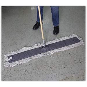 Tête de balai Boardwalk 1648 pour dépoussiérage, 48 x 5, en coton blanc/fibres synthétiques, enveloppement manuel, panier en plastique avec clip pour usage domestique - Product Image 6