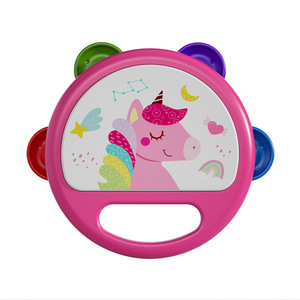 Jouet musical éducatif en dessin animé, <span class=keywords><strong>tambourin</strong></span> à hochet en ABS, tambour interactif pour tout-petits, jouets promotionnels - Product Image 2