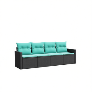 Conjunto de Sofá de Jardín con Cojines, 3 Plazas, Ratán para Exteriores, Diseño Contemporáneo - Product Image 1