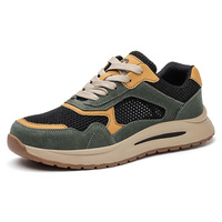 Sepatu Keselamatan DianSen 348 Modern Suede Bernapas Unisex untuk Bengkel & Konstruksi Musim Dingin/Semi/Musim Panas Sepatu Sneakers Berujung Baja