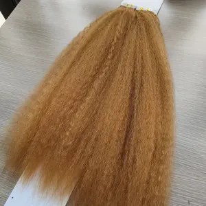 Amara latest 613 custom blonde kinky straight tape hair extension with invisible tape and 100% brazilian human hair in stock