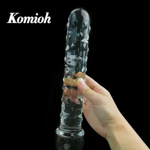 Komioh 25cm 10 pouces femmes sex toys gros tête longue épais cheval monstre cristal clair géant en forme de pénis verre énorme gode