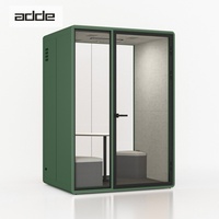 Cabine de réunion insonorisée double avec porte en verre, éclairage LED et ventilation pour bureau