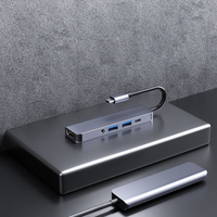 Station d'accueil multifonction pour ordinateur portable Type C 5 en 1 Dock PD 4K HDTV Hub 2 ports USB 3.0 Adaptateur audio en stock
