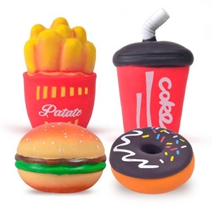 Novedoso Set de Bolas Antiestrés Squishy de Comida Rápida: Hamburguesa, Papas Fritas, Donut, Cola. Juguetes TPR de Lenta Recuperación para Apretar, Alivio del Estrés, Juguetes para Niños al por Mayor. - Product Image 1