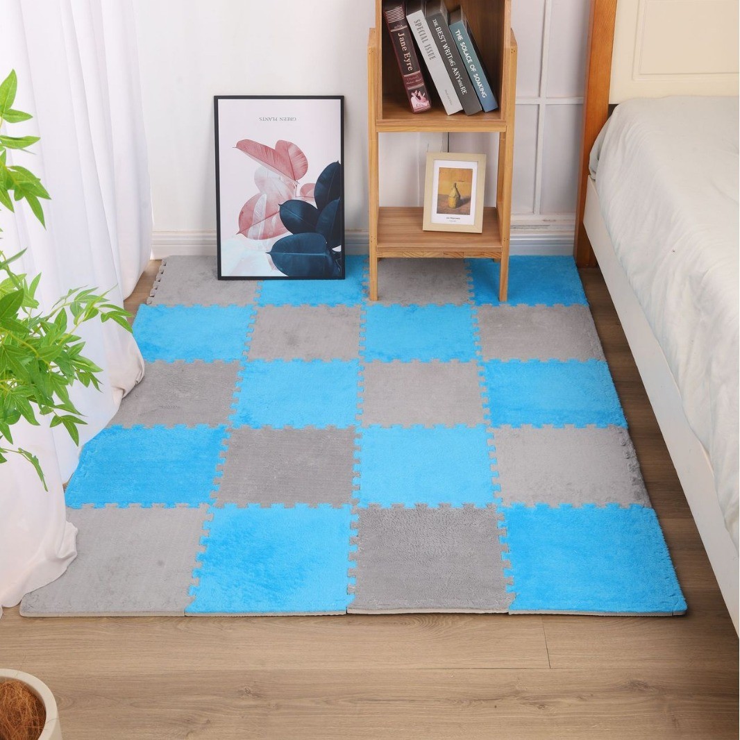 Gris/Azul [Incluye ribete de felpa]