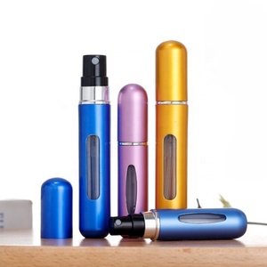 Populares Botellas de Spray Portátiles de 5ml y 8ml en Colores Mixtos, Botellas de Spray de Perfume con Carcasa de Aluminio, Atomizador Recargable - Product Image 1