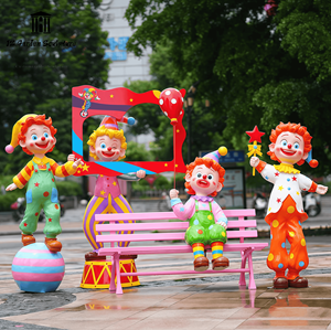 Escultura de <span class=keywords><strong>Payaso</strong></span> de Circo de Fibra de Vidrio para Decoración de Centros Comerciales, Áreas Escénicas y Parques de Atracciones - Product Image 1