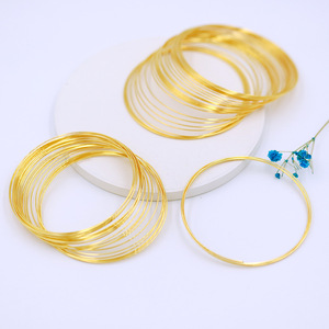 Fil de fer à mémoire de forme couleur or véritable 18K, accessoires DIY pour la fabrication de bijoux, fil pour perles, 0,6*60mm, bracelet et bague en or 14K - Product Image 2