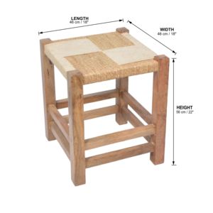 High Quality Hand-Woven Rattan <b>Stool</b> Custom Designed for Living Room Hotel Restaurant Natural <b>Wooden</b> Finished Outdoor Kitchen - Product Image 5