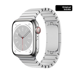 Correa para <span class=keywords><strong>iWatch</strong></span> con Hebilla de Mariposa, Banda de Acero Inoxidable para Apple Watch, Metal Color Titanio, Diseño de Bambú Sólido para <span class=keywords><strong>iWatch</strong></span> - Product Image 3