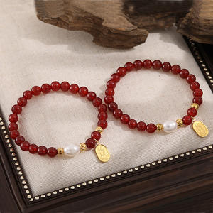 Bracelet <span class=keywords><strong>en</strong></span> Agate Rouge Porte-Bonheur avec Perle d'Eau Douce et Bille <span class=keywords><strong>en</strong></span> Acier, Bracelet <span class=keywords><strong>en</strong></span> Cinabre <span class=keywords><strong>pour</strong></span> Anniversaire <span class=keywords><strong>de</strong></span> Filles - <span class=keywords><strong>Vente</strong></span> <span class=keywords><strong>en</strong></span> <span class=keywords><strong>Gros</strong></span> - Product Image 5