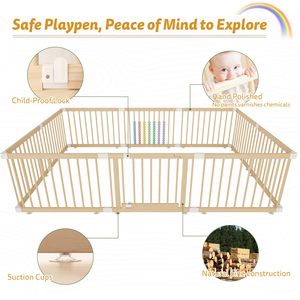 Bán Buôn Hot Bán Có Thể Gập Lại An Toàn Có Thể Gập Lại Bằng Gỗ Bé Playpen Giường Cũi Trẻ Em Trong Nhà Bé Hàng Rào Sân Chơi Giá Rẻ Toddler Chơi Bút - Product Image 3
