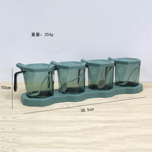 Lot <span class=keywords><strong>de</strong></span> 4 pots à épices ronds en plastique <span class=keywords><strong>de</strong></span> haute qualité pour cuisine, vente en gros, collection saisonnière, pour le stockage des assaisonnements - Product Image 4