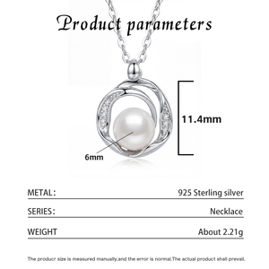 Collier en argent S925 plaqué or 18 carats avec pendentif en perle de coquillage de forme irrégulière, bijou cadeau pour femme - Product Image 6