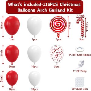 Bestselling Red White <b>Christmas</b> Balloon Arch Set Lollipop <b>Candy</b> <b>Cane</b> Confetti Element Home Front Door Xmas Party Ornaments - Product Image 6