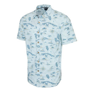 Camisa de pesca con capucha, diseño personalizado, estampado Ripstop, para tallas grandes y altas, bordada, perforada, con botones. - Product Image 6