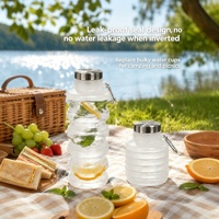 Bouteille portable rétractable moderne personnalisée en silicone de qualité alimentaire hautement transparente, résistante aux hautes températures, avec couvercle en étain