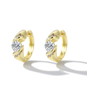 Huggie Earrings Zinc Alloy Claw Setting Diamond Zircon Animal Zodiac Horse Shape For Men And Women Pierced Ears - Product Image 2