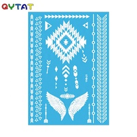 Autocollants de tatouage temporaire personnalisés pour mariage, en dentelle, motifs fleurs Mehndi, imperméables, sexy, art corporel, tatouage au henné blanc pour femmes