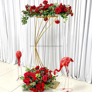 ขาตั้งดอกไม้ทรงเรขาคณิตสแตนเลสเรียบง่าย รุ่น HJ-002 สำหรับตกแต่งงานแต่งงาน ขายส่ง - Product Image 1