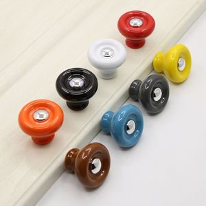 彩色圆形陶瓷旋钮橱柜家具门旋钮和手柄 - Product Image 1
