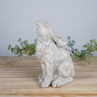 Statuette d'animal de jardin Lianda de style antique, faite à la main, en ciment, lapin mignon, pour décoration de jardin, bibelot
