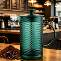 Cafetière à piston classique en verre, écologique, épaissie, pour usage domestique, avec accessoire pour le lait