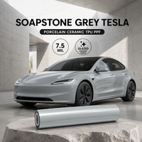 Film de protection de peinture (PPF) en TPU gris soapstone pour Tesla, anti-statique, anti-poussière, rouleau de 1,52x15m, vente en gros, direct usine