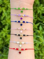 Bracelet ajustable en strass de luxe léger, petite taille, avec lettre anglaise, polyvalent et tendance