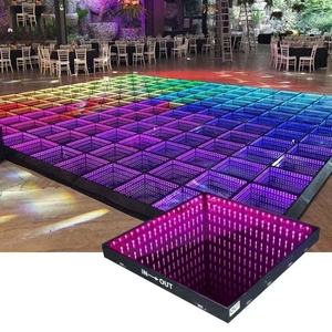 Pista da Ballo a Specchio LED 3D Infinity Portatile Wireless 50*50CM DMX512 in Vetro Temperato IP68 Impermeabile CRI90 per DJ e Matrimoni - Product Image 5