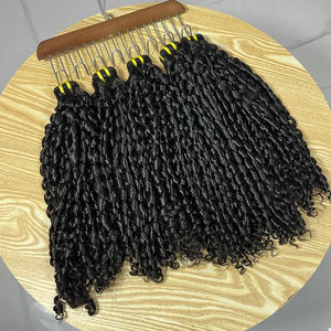Lot de 15A de mèches de <span class=keywords><strong>cheveux</strong></span> humains bouclés Pixie Double Drawn, <span class=keywords><strong>cheveux</strong></span> vierges vietnamiens non traités, extensions de <span class=keywords><strong>cheveux</strong></span> bouclés rebondissants - Product Image 2