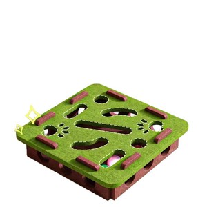 环保经典卡通现代猫玩具拼图迷宫洞毛毡盒戏弄铃铛球耐用咀嚼 - Product Image 5