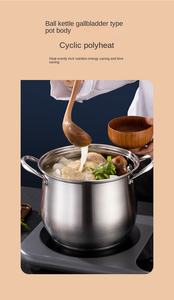 Olla para Sopa de Acero Inoxidable de Gran Capacidad 5L+, Resistente a la Oxidación, Engrosada, Profunda, con Asas Laterales, Vaporera para Sopa, Regalo, Diseño Compacto - Product Image 6