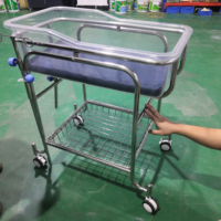 CY-D420 de chariot de nouveau-nés de lit de bébé de berceau de berceau d'hôpital d'acier inoxydable